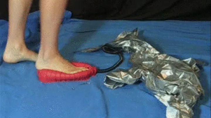 Jackie bare feet - Inflating silver dolphin