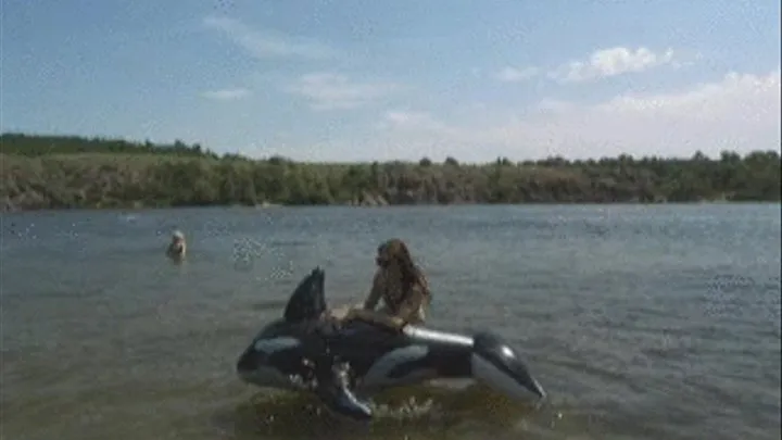 Jackie riding whale