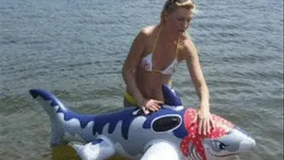 Alina rides a pirate dophin