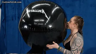 Jaiden Inflates 48-inch Metallica Beach Ball by Mouth