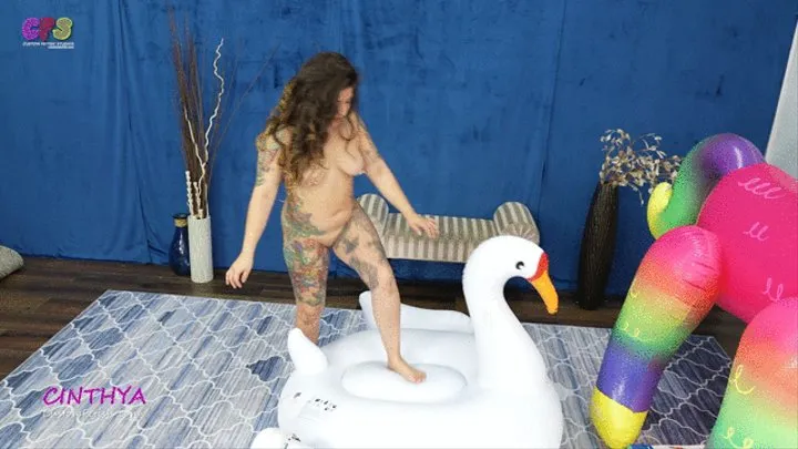 Cinthya Masturbates on the Inflatable Swan