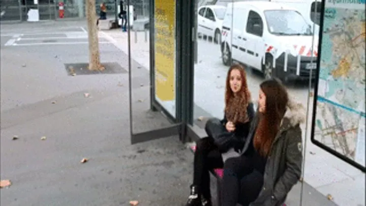 Boots Girls At Bus Stop