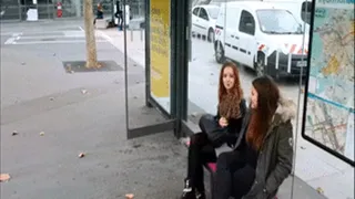 Boots Girls At Bus Stop