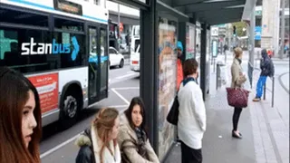 Boots ladies at a Bus Stop