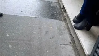 3 French Boots Ladies in front of their Shop