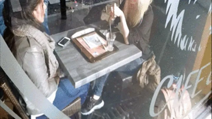 Beautiful Blond Angel in Nikes Behind a Window in France