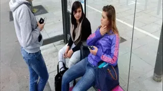 Nice Black Pink AirMax At Bus Stop