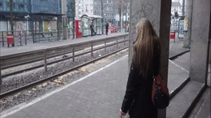 German Roller Lady In Pink Sneakers