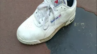 Taking Photos Of The Reebok Sneakers & Soles Of An English Lady