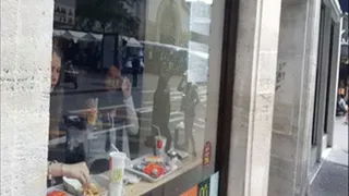 2 Laughing Girls Behind McD Window