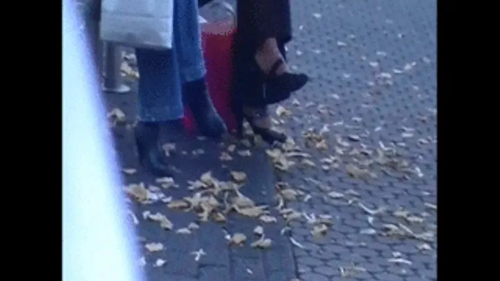 High Heels Lady eating ice cream