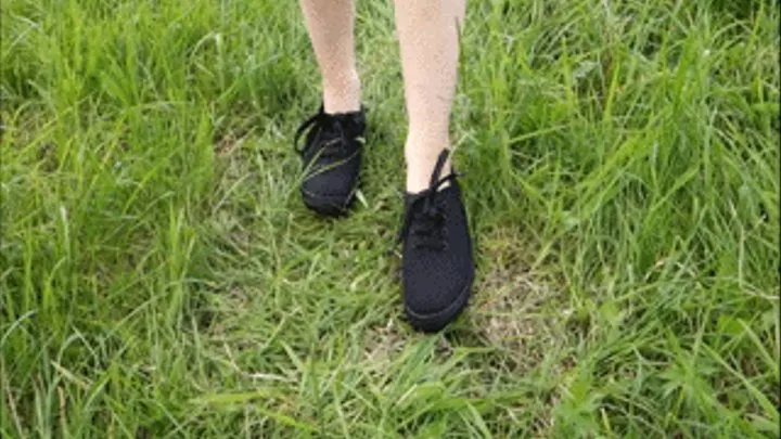 Black Sneakers in the Grass - Angle 2