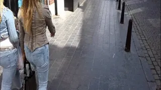 Blond Belgian lady in High Heels refuses Shoe Kissing
