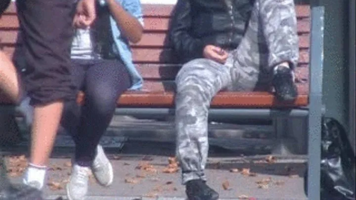 Sneakers and military trousers