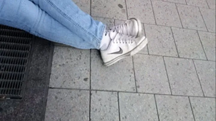 White Sneakers & Socks In The Street