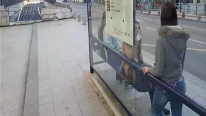 Jeans Ass At The Bus Stop