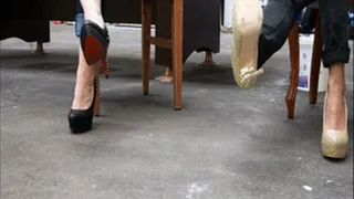 Golden & Black High Heels Presented by Trixie and Bella - View 2