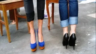 Trixie & Bella Present Their Blue-Orange & Black High Heels - View 1