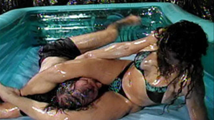 Vanessa wrestles Eric into submission - The Complete Match (oil110)