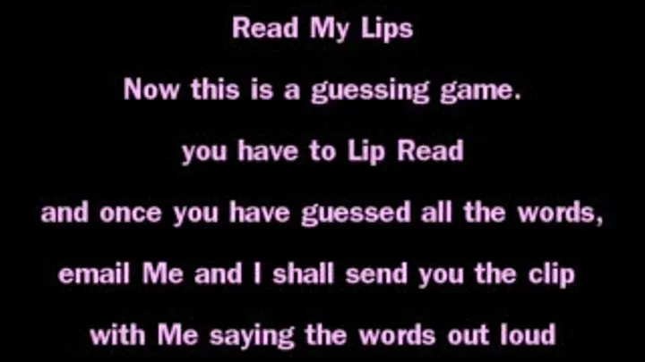 Read My Lips GAME