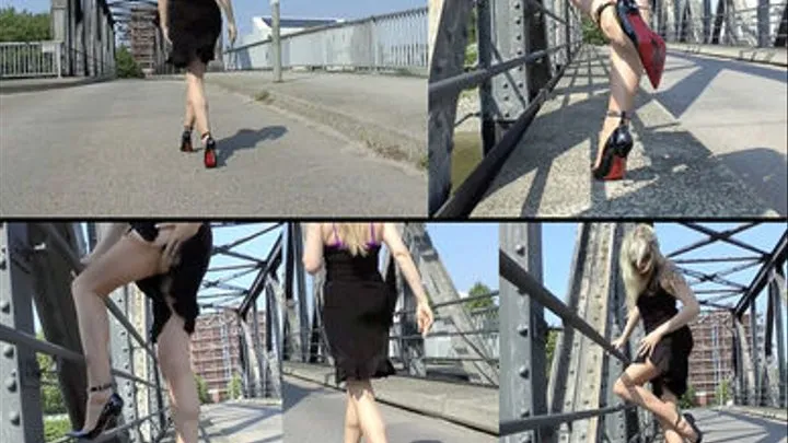 High Heels Walk on the bridge