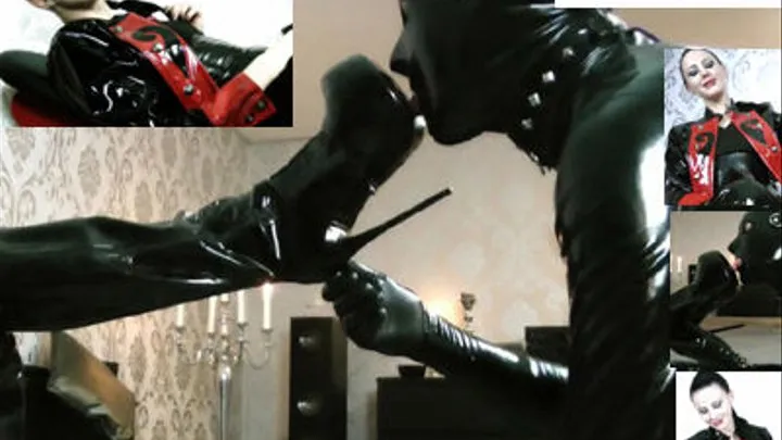 Mobile: Heavy Rubber Slave has to lick my Boots