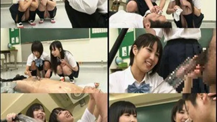 Horny Students Play with Teacher's Cum