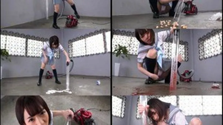 Schoolgirl Torments Professor's Dick with Vacuum Cleaner!