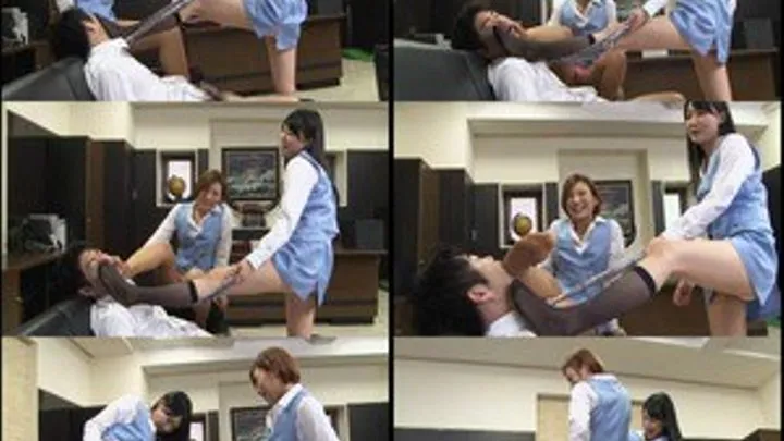 Office Ladies Take Turns Dominating their Boss! - Part 3 (Faster Download)