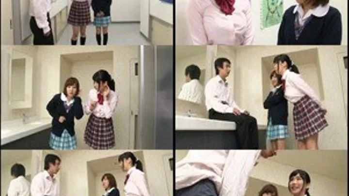 Two Girls and a HORNY PROFESSOR in the bathroom! - Part 1 (Faster Download)