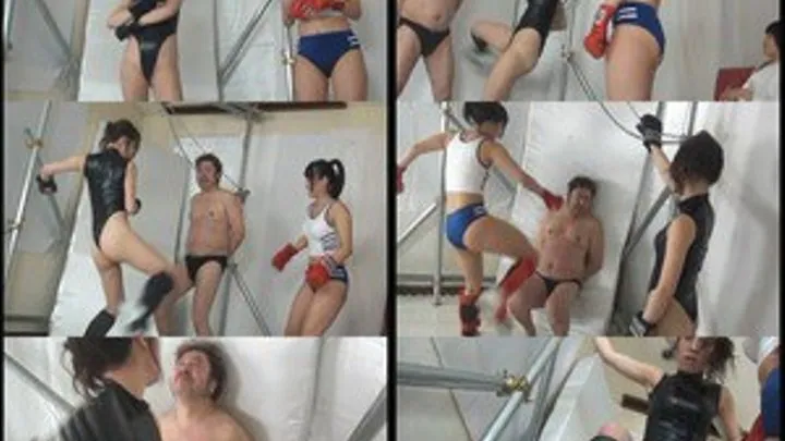 Female Boxers Beat a Podgy Man!