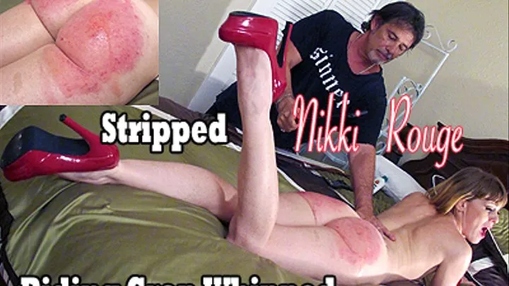 Nikki Rouge Stripped And Riding Crop Whipped Only Wearing Red Pumps!