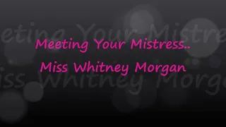 Miss Whitney Morgan: Meeting Your Mistress POV