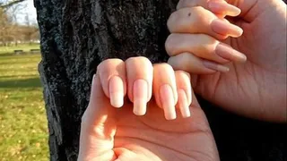 Long Unpolished fingernails outdoor (2015 year)