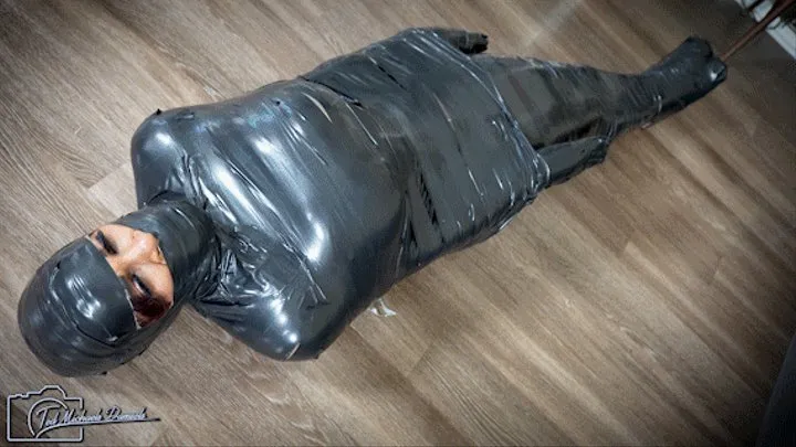 Mummified Bella Sucks on Huge Dirty Panties as a Helplessly Cocooned Captive with Bella Madysin