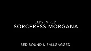 Sorceress Morgana Lady in Red Bed Bound Gagged Part 1 Ballgagged Hogtied