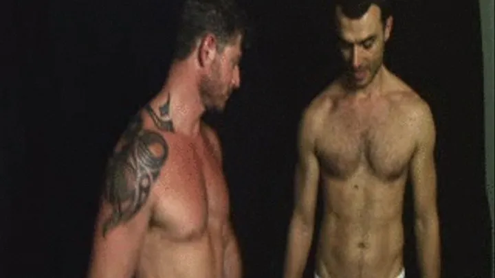 Thom and Jay -- Oiled and Nude Bodyworship, clip 1