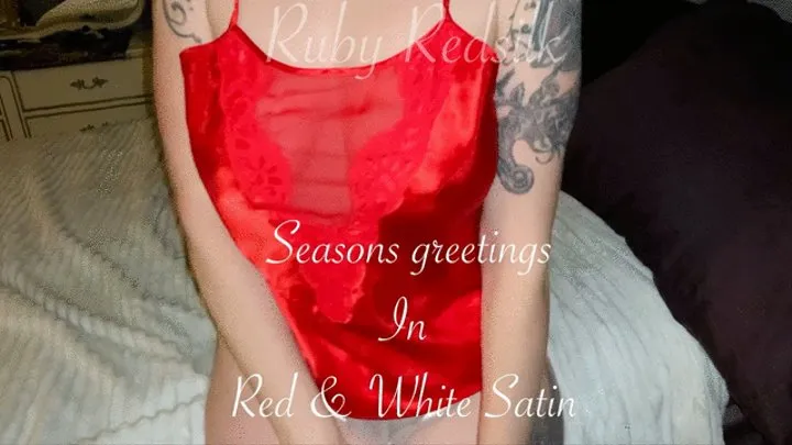 Spreading cheer in Red & White satin