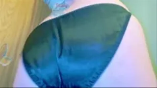 Lavender leggings reveal Black Satin JB panty