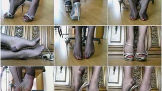 Tanya's foot-tease in nylon & high heels