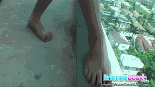 Cute Feet Collecting Nasty Dirty from Miami Highrise Patio