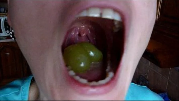 the grape into the back throat th