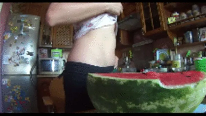 Overeat with watermelon. ff