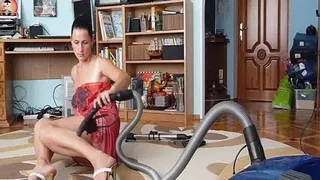 Cleaning in high heels...1