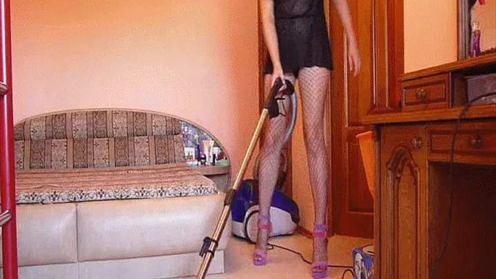 Sexy girl vacuuming...