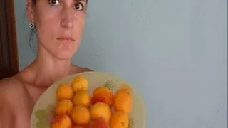 Big apricots pass down on my throat.