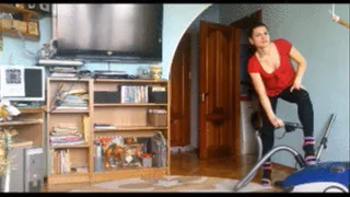 sexy girl vacuuming v