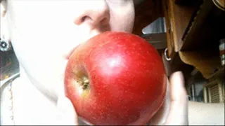 slowly and passionately eating an apple lf