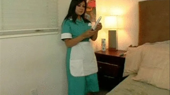 Latina maid uses a vibrator