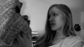 Anna in ESCAPED SNAKE RETRO Black and White Snake Vore Video